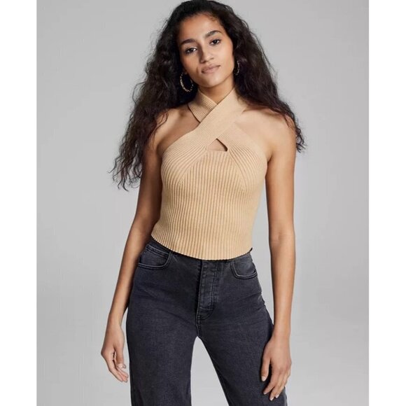 And Now This Tops - NWT And Now This Women's Ribbed Halter Top